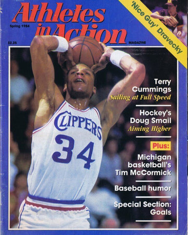 ORIGINAL Vintage Athletes in Action Magazine Spring 1984 Terry Cummings 