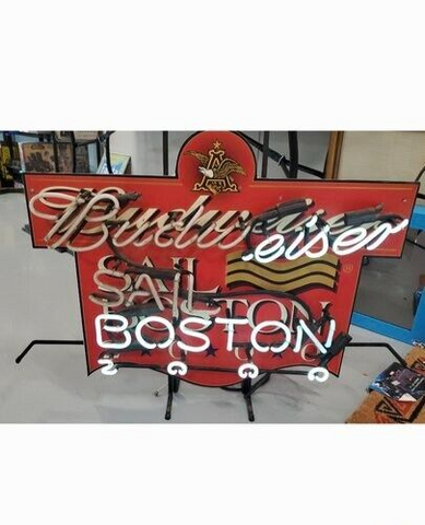 Vintage 2000 Budweiser Beer Boston Neon Sign *Pickup Only / Needs Repair*