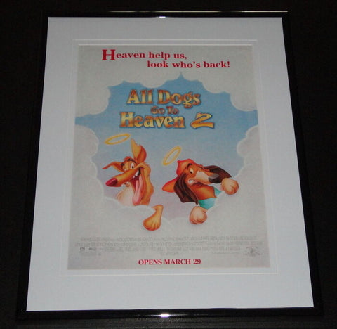 All Dogs Go To Heaven 2 11x14 Framed ORIGINAL Advertisement Charlie Sheen