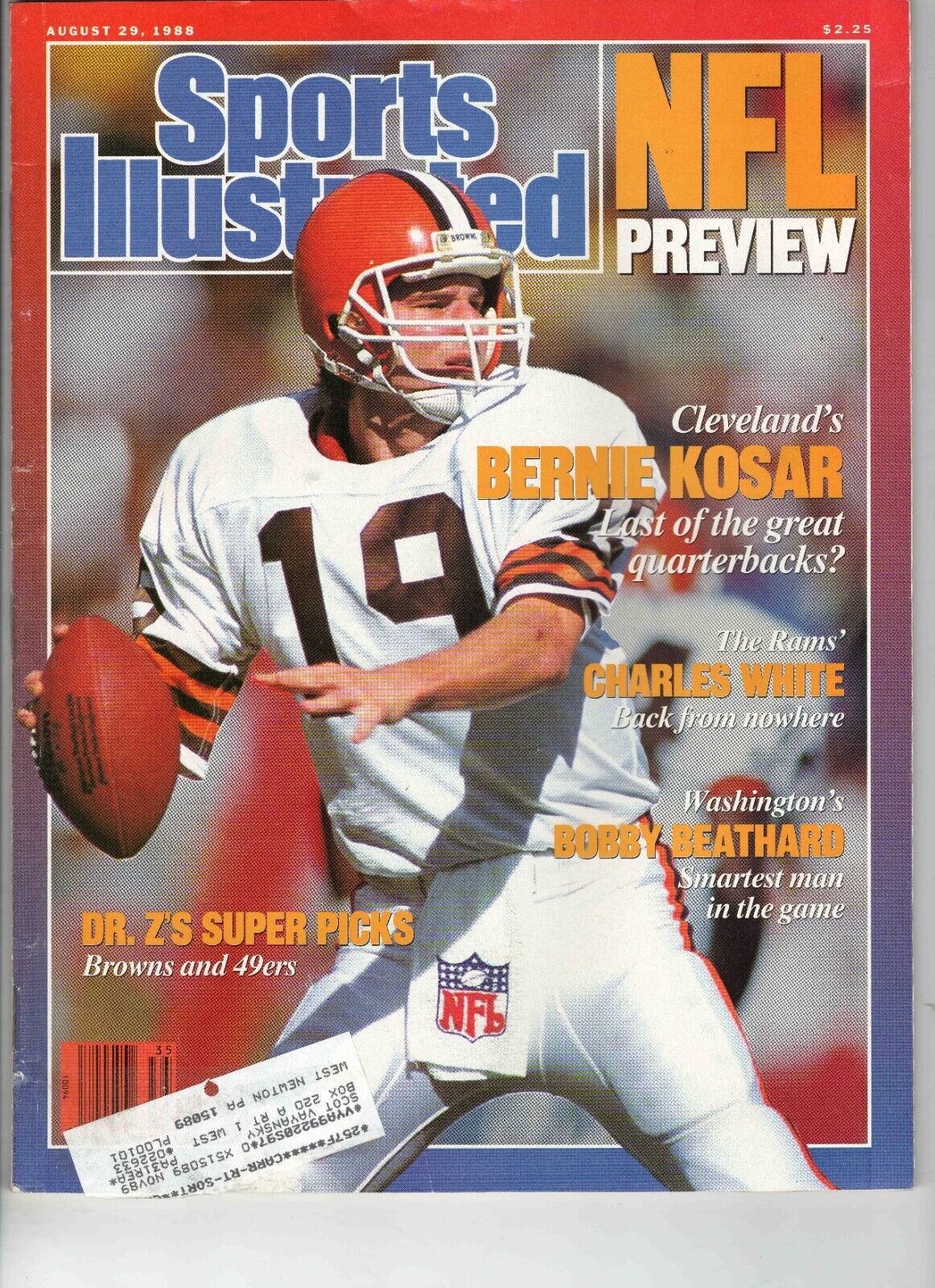 Aug 29 1988 Sports Illustrated Magazine Bernie Kosar Browns