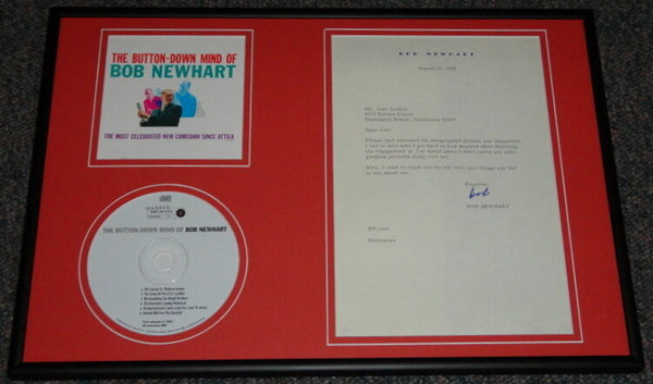 Bob Newhart Signed Framed 1968 Typed Letter & CD Display