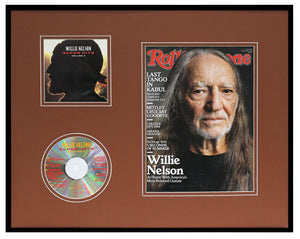 Willie Nelson 16x20 Framed 2014 Rolling Stone Magazine & Super Hits CD Display