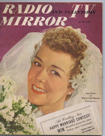 ORIGINAL Vintage June 1950 Radio TV Mirror Magazine Joan Davis