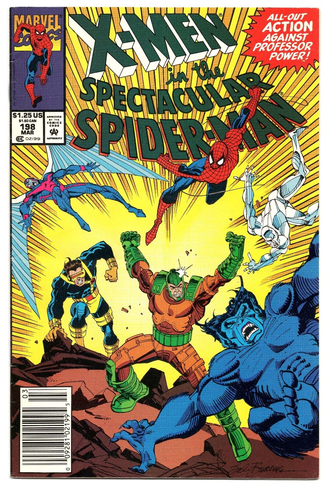 Spectacular Spiderman #198 VINTAGE 1993 Marvel Comics X-Men