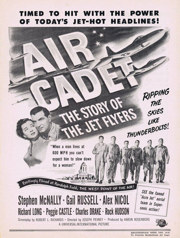 1951 Air Cadet ORIGINAL Vintage 9x12 Industry Ad Stephen McNally Gail Russell