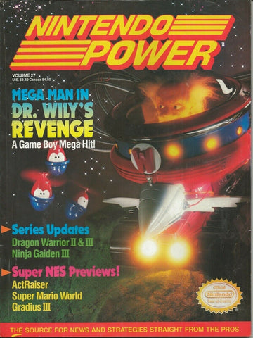 ORIGINAL Vintage 1991 Nintendo Power Magazine #27 Mega Man / Star Wars Poster