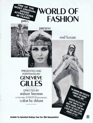 World of Fashion 1968 ORIGINAL Vintage 9x12 Industry Ad Genevieve Gilles