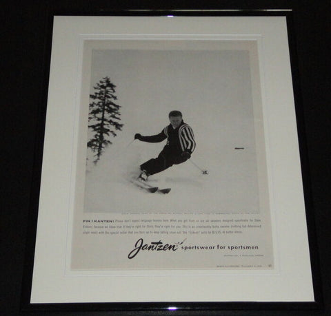 1958 Jantzen Sportswear S Eriksen 11x14 Framed ORIGINAL Vintage Advertisement