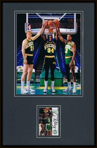 Xavier McDaniel Signed Framed 11x17 Photo Display Sonics w/ Chambers & Ellis