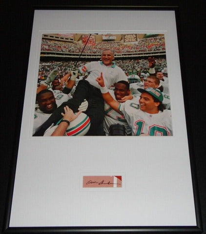 Coach Don Shula Signed Framed 12x18 Photo Display Miami Dolphins