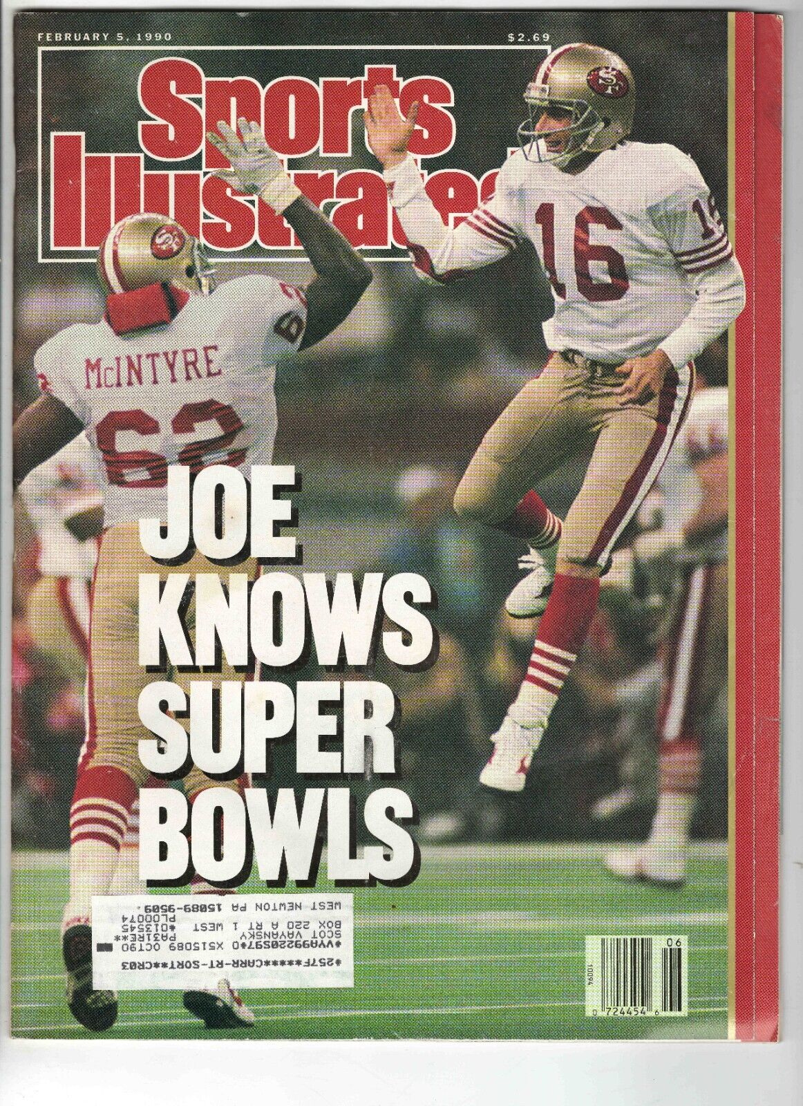 Feb 5 1990 Sports Illustrated Magazine Joe Montana Super Bowl