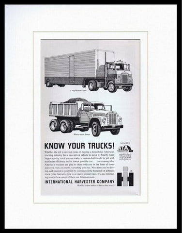 1963 International Harvester Trucks Framed 11x14 ORIGINAL Vintage Advertisement 