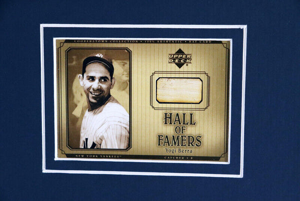 Yogi Berra 16x20 Framed Game Used Bat & Photo Display Yankees