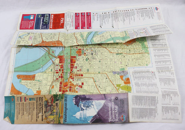 VINTAGE Circa 1970s American Gas Oil Amoco Map Washington DC