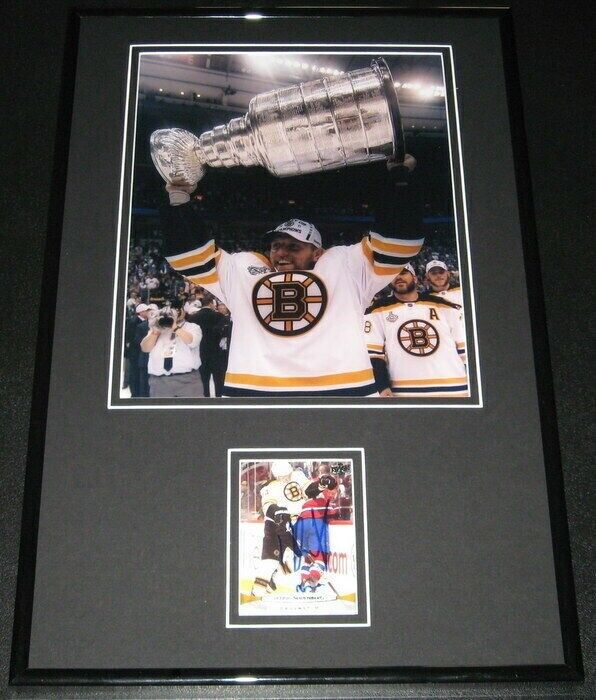 Dennis Seidenberg Signed Framed 11x17 Photo Display Bruins Stanley Cup