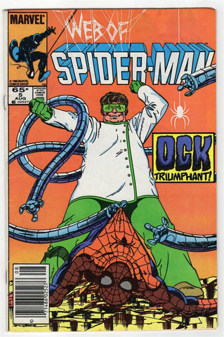 Web of Spiderman #5 ORIGINAL Vintage 1985 Marvel Comics Dr Octopus