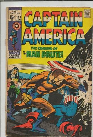 Captain America #121 ORIGINAL Vintage 1970 Marvel Comics 1st Man Brute