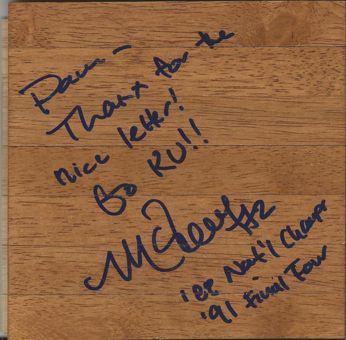 Mark Randall Signed 6x6 Floorboard w/ Lengthy Inscription Kansas