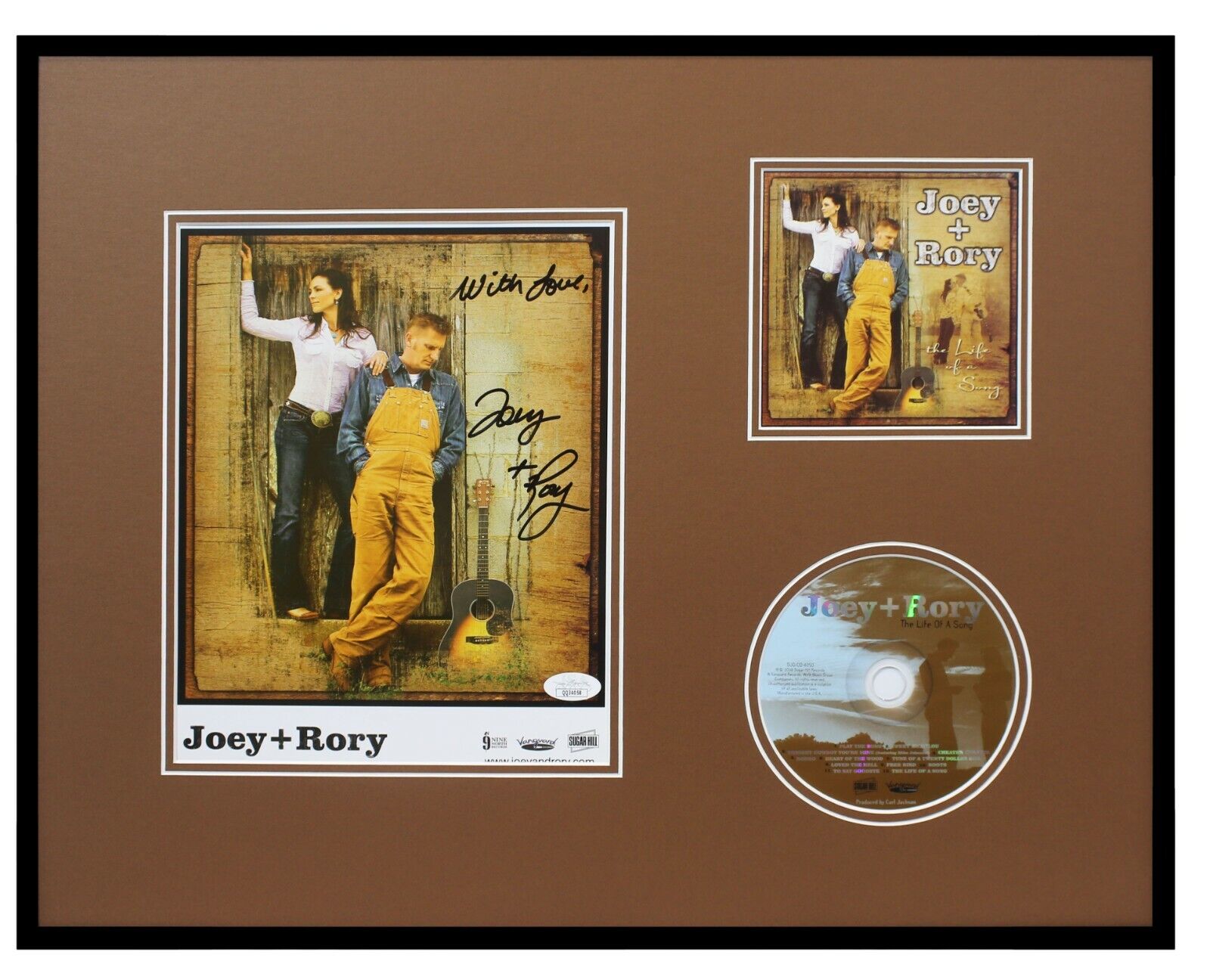 Joey & Rory Feek Signed Framed 16x20 Life of a Song CD + Photo Display JSA