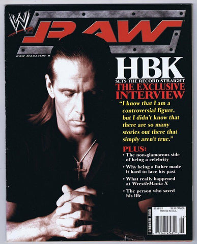 ORIGINAL Vintage December 2005 Raw Magazine HBK