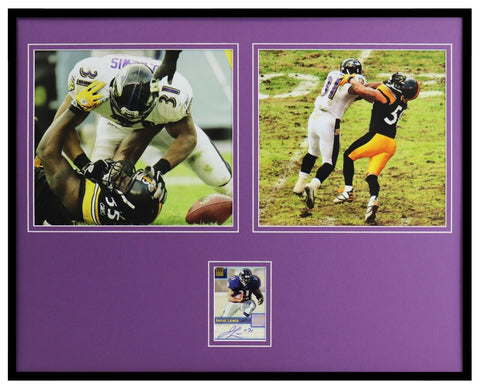 Jamal Lewis Signed Framed 16x20 Photo Set TOPPS Ravens vs Steelers