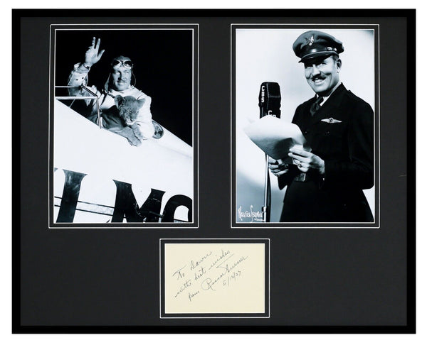 Roscoe Turner Signed Framed 16x20 Note & Photo Set Dated 1937