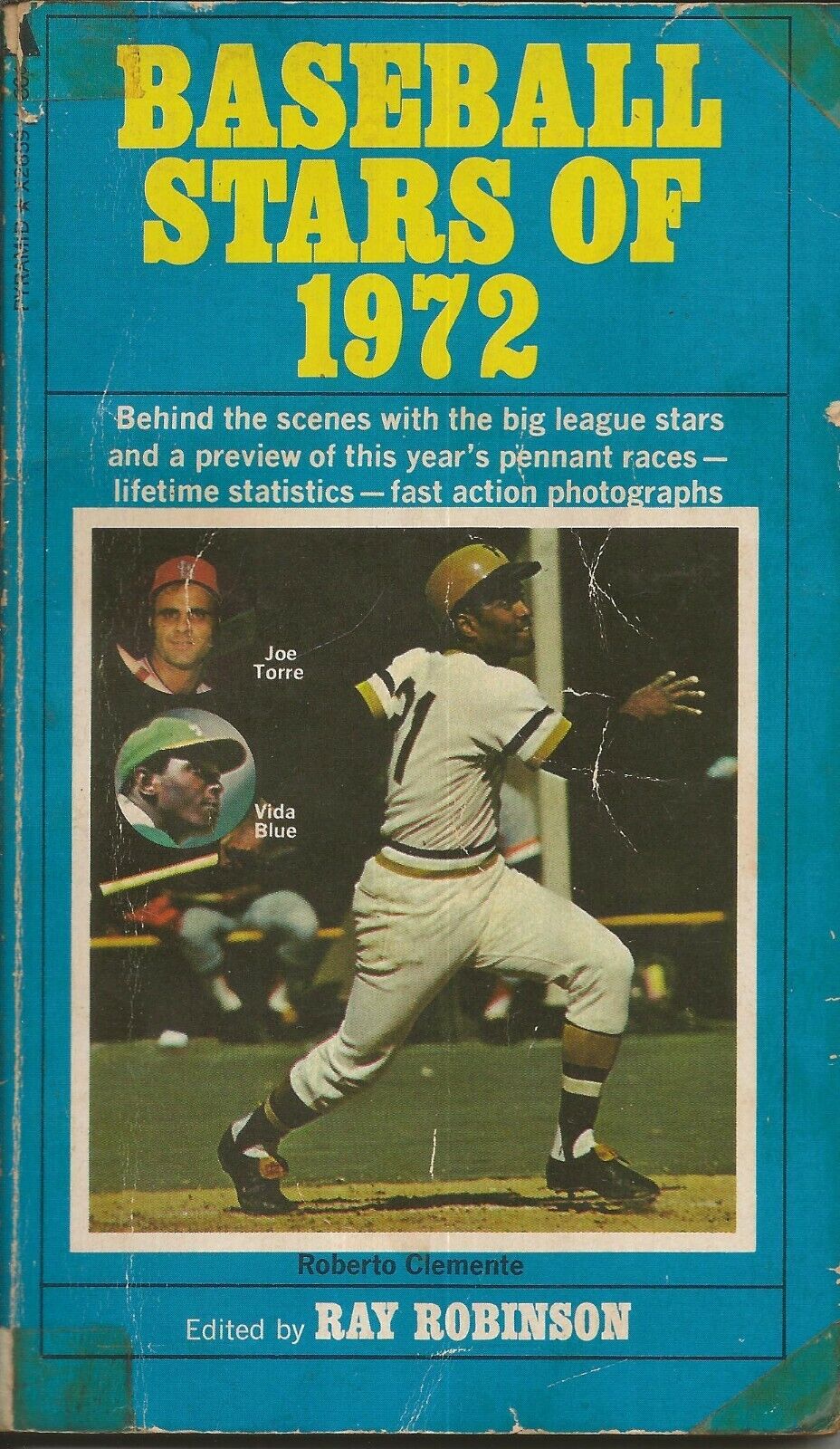 VINTAGE Pyramid Baseball Stars of 1972 Paperback Book Roberto Clemente