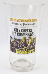 Pittsburgh Post Gazette Steelers Super Bowl XL Pint Glass