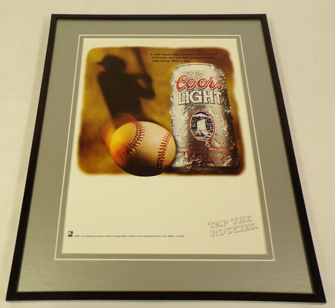 1997 Coors Light Beer / Baseball Framed 11x14 ORIGINAL Vintage Advertisement 