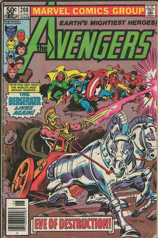 Avengers #208 ORIGINAL Vintage 1981 Marvel Comics Berserker Newsstand