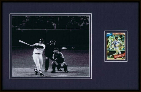 Chris Chambliss 1976 ALCS HR Signed Framed 11x17 Photo Display NY Yankees 