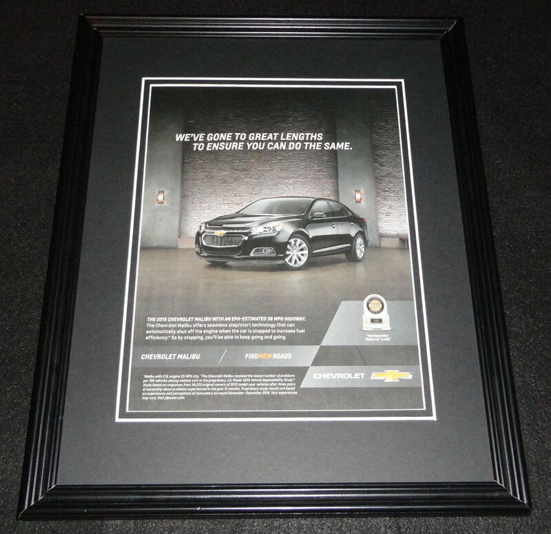 2015 Chevrolet Malibu Framed 11x14 ORIGINAL Advertisement