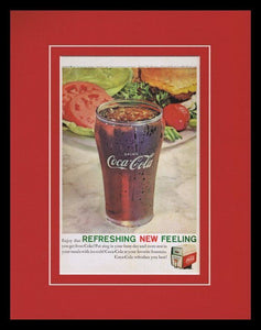 1961 Coca Cola Coke Fountain Framed 11x14 ORIGINAL Vintage Advertisement