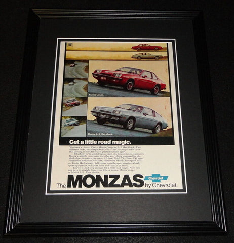 1977 Chevrolet Monza Coupe Hatchback Framed 11x14 ORIGINAL Advertisement