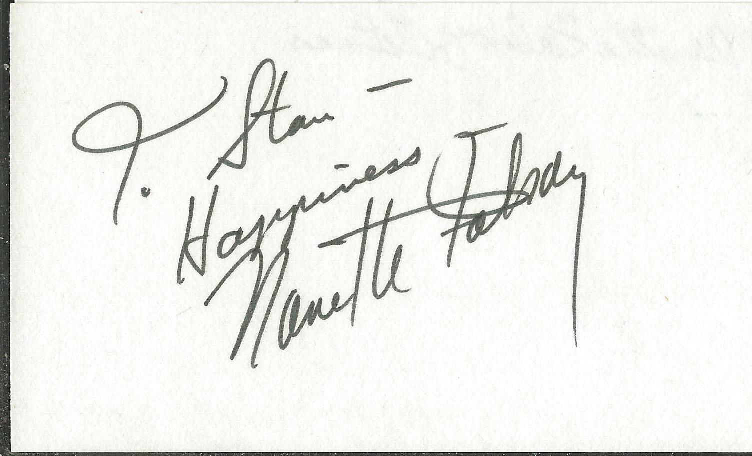 Nanette Fabray Signed 3x5 Index Card One Day at a Time Caesar's Hour Love Life