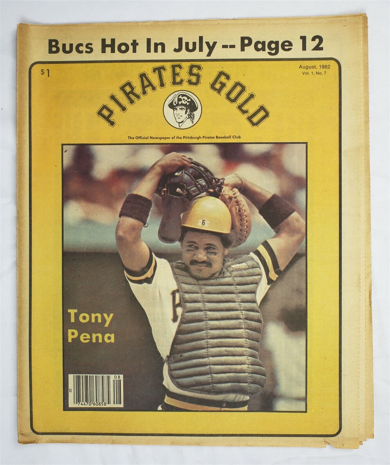  VINTAGE Aug 1982 Pittsburgh Pirates Gold Magazine Tony Pena