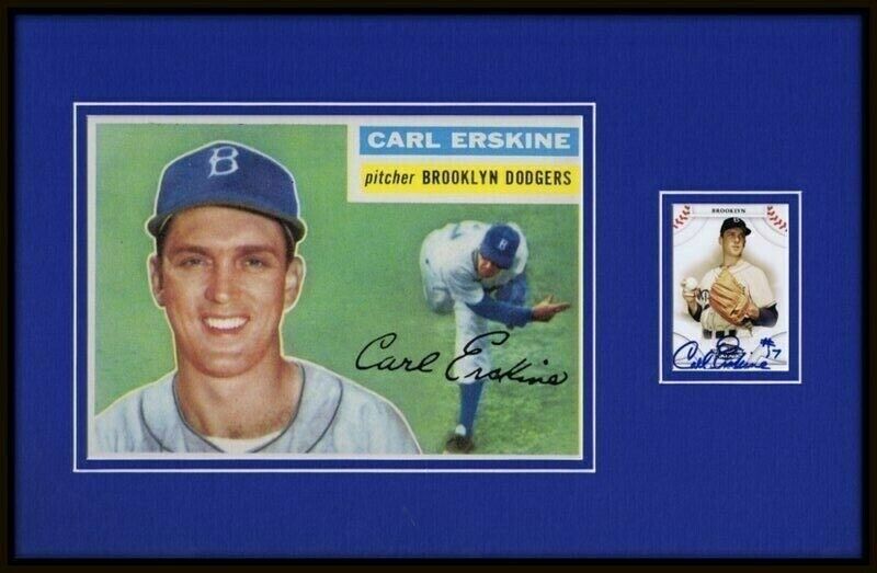 Carl Erskine Signed Framed 11x17 Photo Display Brooklyn Dodgers