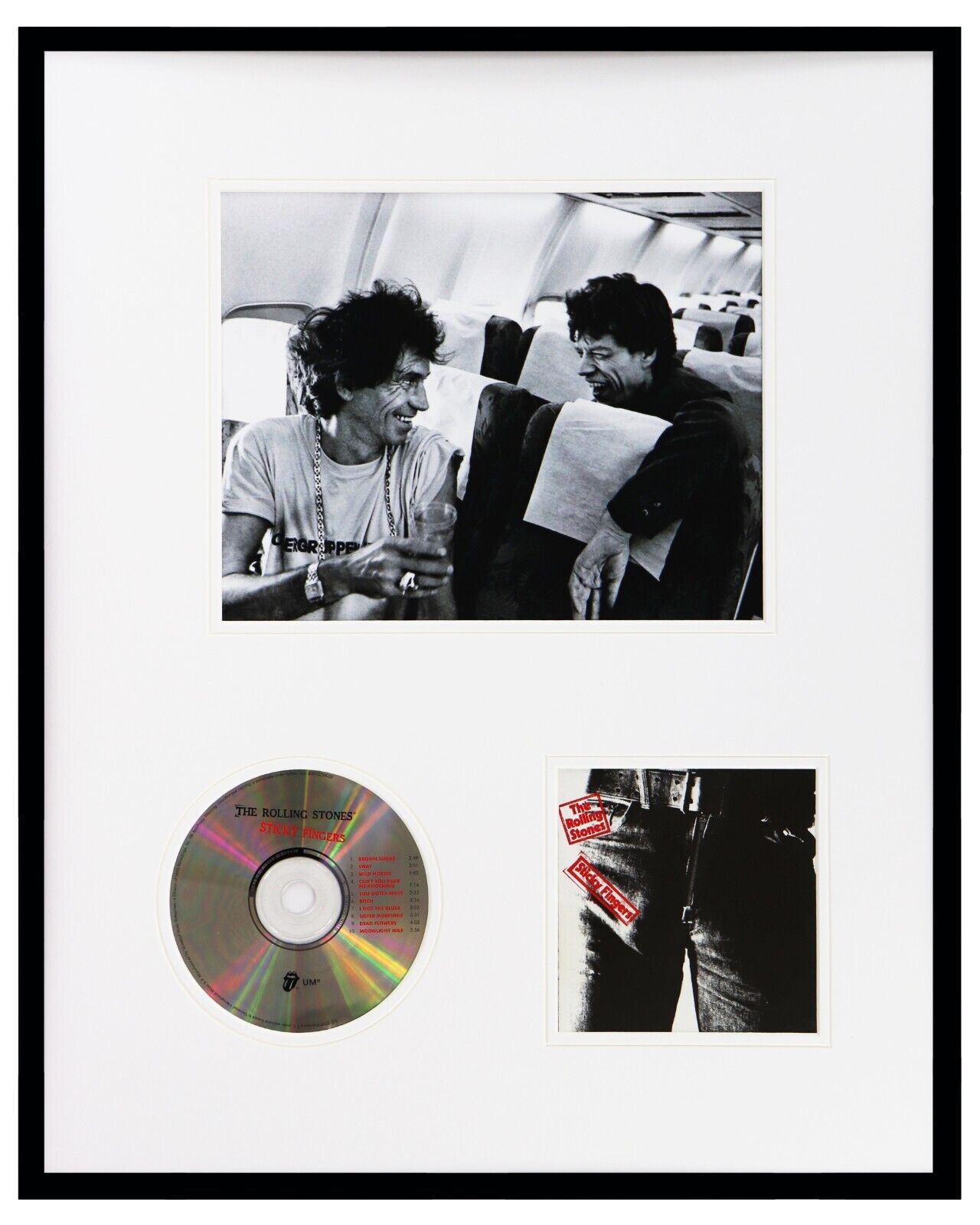 Keith Richards & Mick Jagger Framed 16x20 Rolling Stones CD & Photo Display