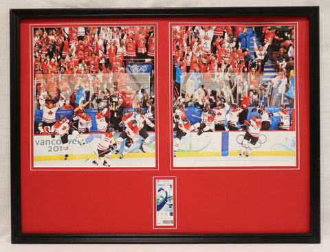 Sidney Crosby 2010 Olympic Golden Goal Canada Framed Repro Ticket & Photo Set