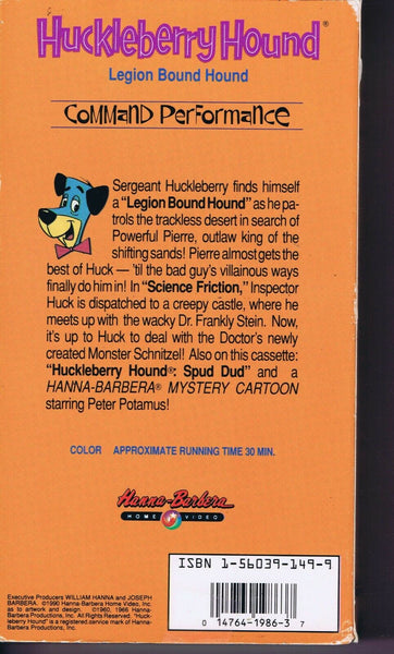 Huckleberry Hound Legion Bound Hound VINTAGE VHS Cassette Hanna Barbera