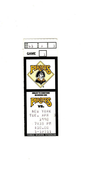 Apr 3 1990 NY Mets @ Pittsburgh Pirates Ticket Exhibition Game