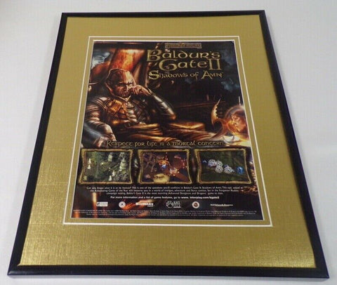 Forgotten Realms Baldaur's Gate II 2000 Framed 11x14 ORIGINAL Advertisement 