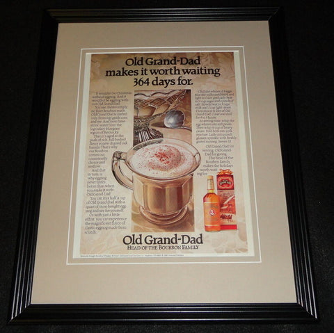 1986 Old Grand-Dad Bourbon Framed 11x14 ORIGINAL Vintage Advertisement