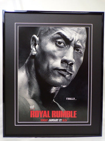 2013 WWE Royal Rumble The Rock 16x20 Framed Insight Poster Display 