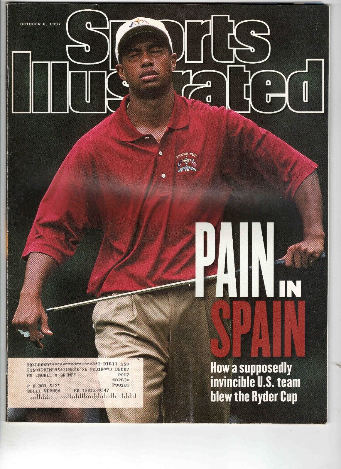 Oct 6 1997 Sports Illustrated Magazine Tiger Woods Ryder Cup