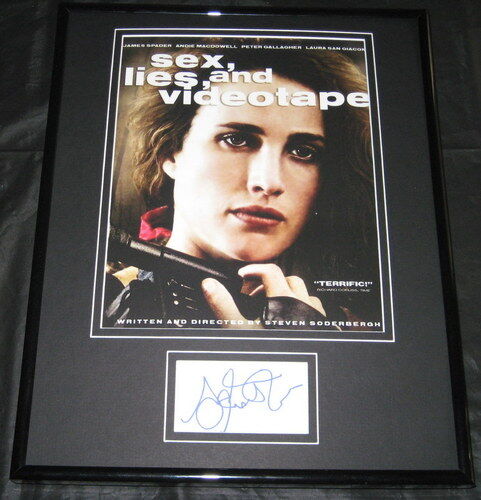 Andie MacDowell Signed Framed 11x14 Sex Lies Videotape Poster Display