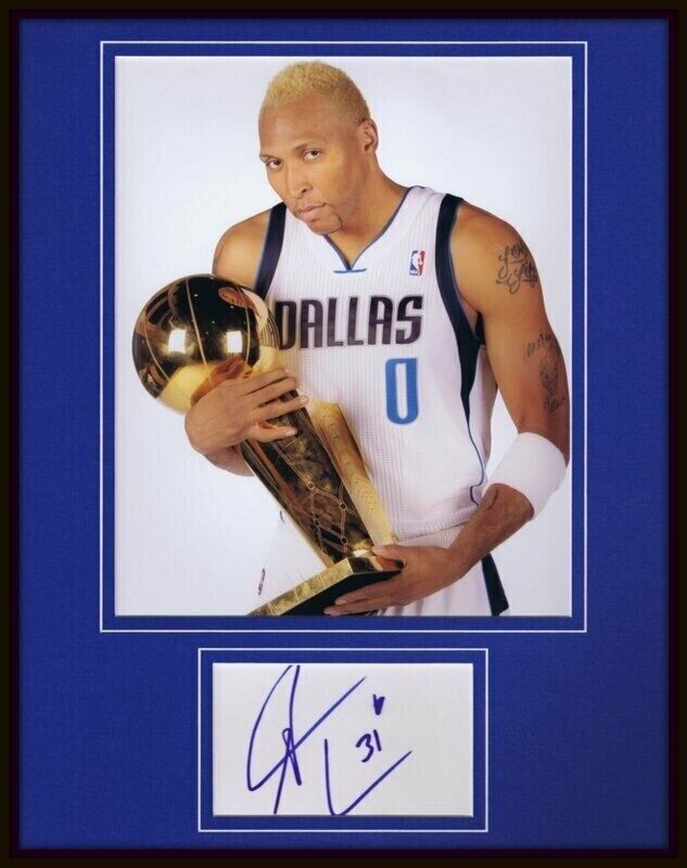 Shawn Marion w/ Trophy Signed Framed 11x14 Photo Display Mavericks