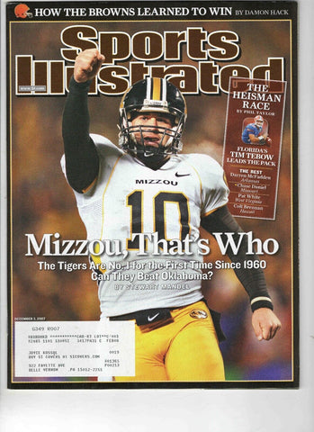 Dec 3 2007 Sports Illustrated Magazine Chase Daniel Missouri