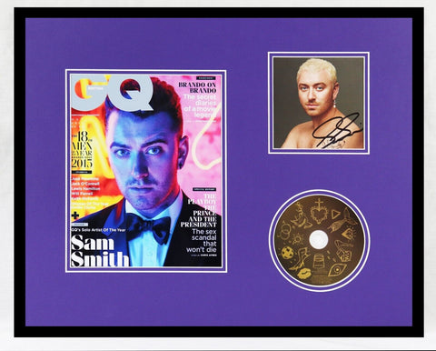 Sam Smith Signed Framed 16x20 CD & GQ Cover Display