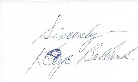 Kaye Ballard Signed 3x5 Index Card B